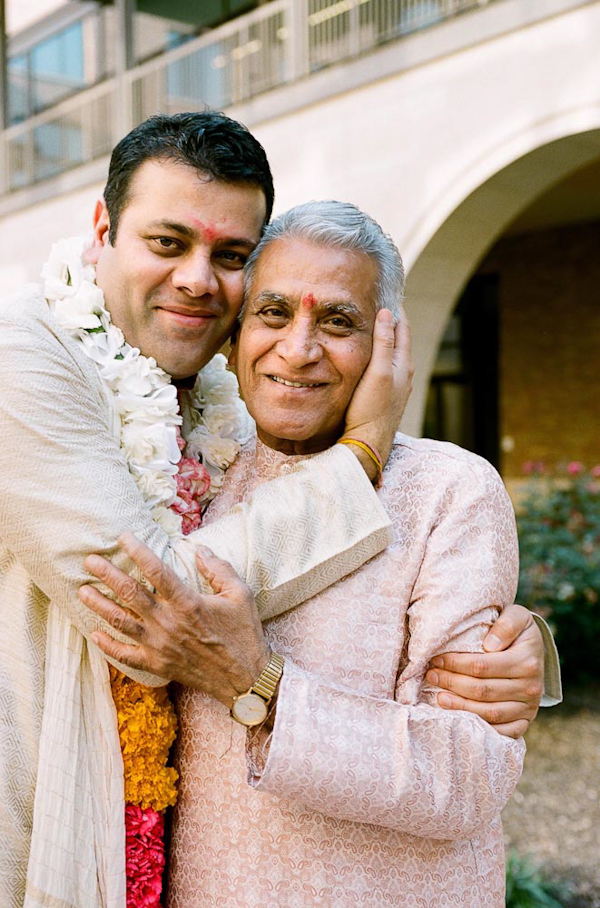 Groom and father at traditional wedding -wedding photo by top Austin based wedding photographers Q Weddings